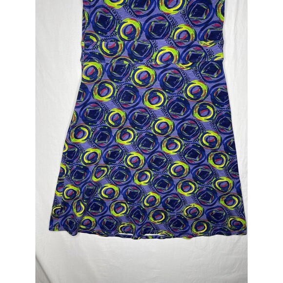 REI Dress Size Small Casual Stretch Blue Green Swirl Circles Artsy Tank Dress - Picture 7 of 8